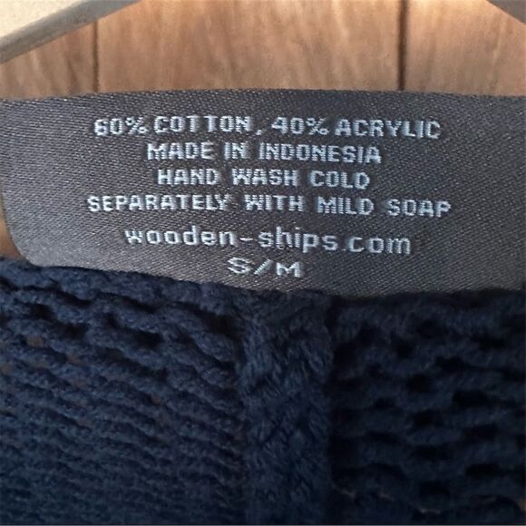 Wooden Ships Paola Buendia Women's Navy Geometric Knit Pullover Sweater S/M - Picture 6 of 6